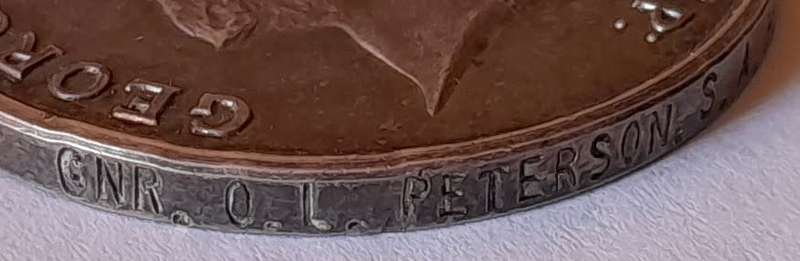 WW1 War Medals Full Sized And Miniature To GNR. O.L. Peterson. South African Heavy Artillery.