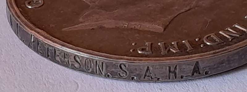 WW1 War Medals Full Sized And Miniature To GNR. O.L. Peterson. South African Heavy Artillery.