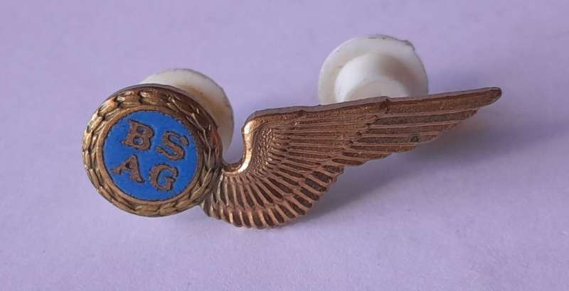 SA Air Force Air Gunner Metal Wing Badge. Pins Intact.