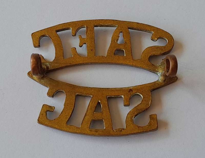 South Africa Engineer Corps Brass Title. Lugs Intact.