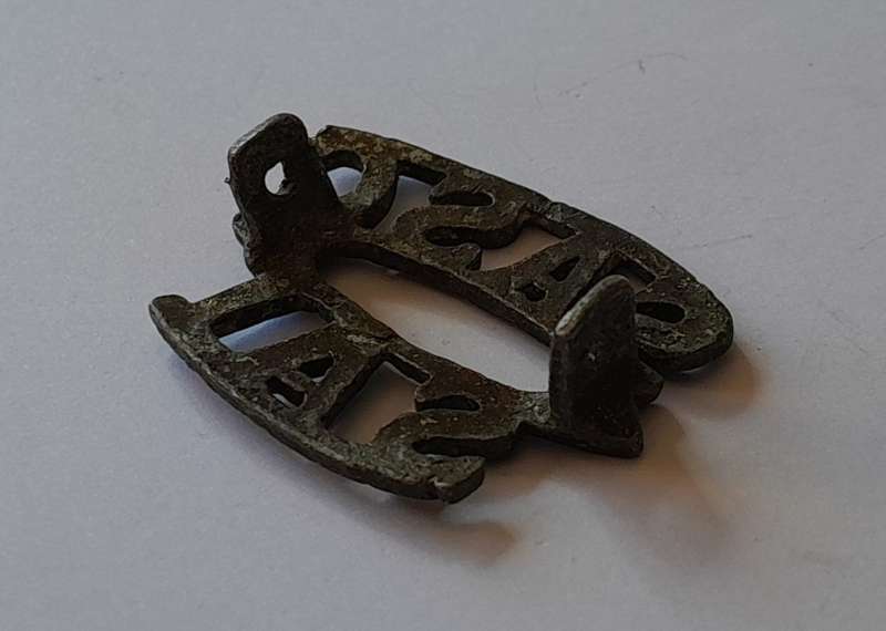 South Africa Service Corps Brass Title. Lugs Intact.