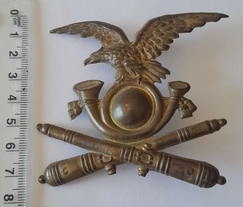 WW2 Italian Army Alpini Mountain Artillery Helmet Badge.