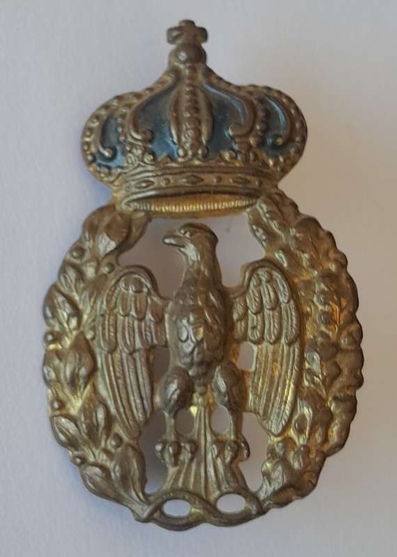 WW2 Italian Royal Air Force Visor Cap Badge. Lugs Intact.
