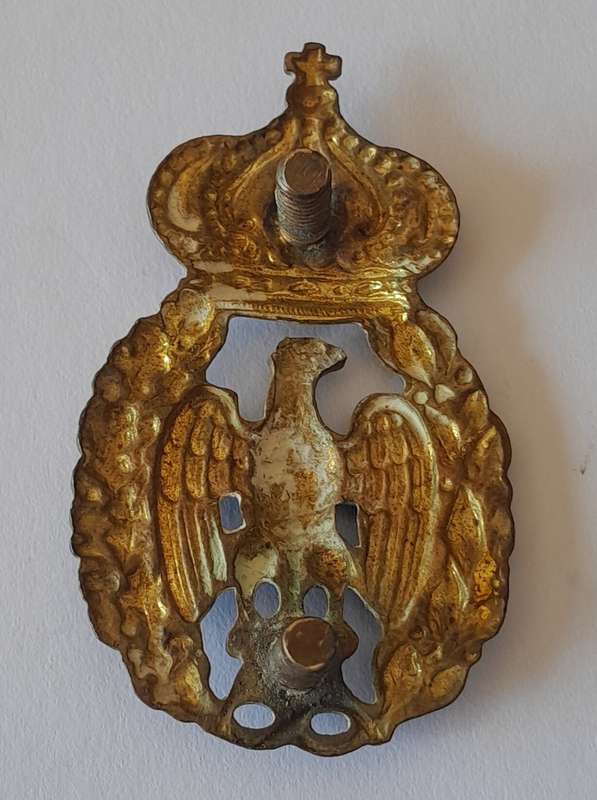 WW2 Italian Royal Air Force Visor Cap Badge. Lugs Intact.