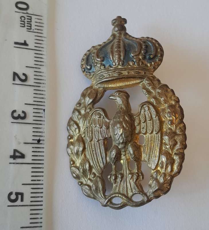 WW2 Italian Royal Air Force Visor Cap Badge. Lugs Intact.