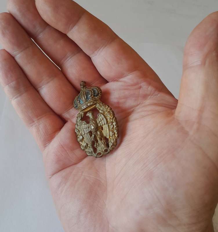 WW2 Italian Royal Air Force Visor Cap Badge. Lugs Intact.