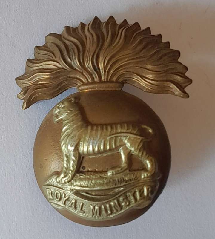 Early Royal Munster Fusiliers Cap Badge. Lugs Intact.