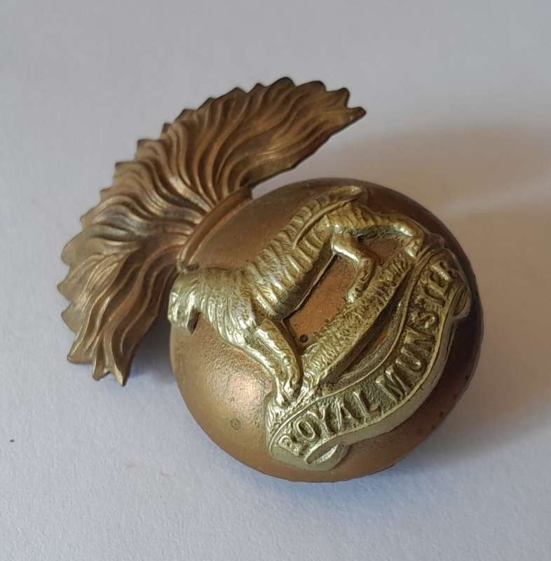 Early Royal Munster Fusiliers Cap Badge. Lugs Intact.