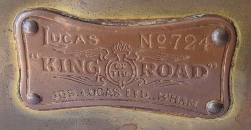 Rare Lucas `King of the Road` Motorcar Oil Lamp. No 724. Circa 1900-1914.