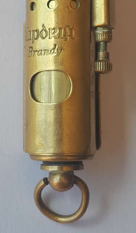 Vintage Klipdrift Brandy Storm Lighter. Solid Brass. Circa 1940`s.