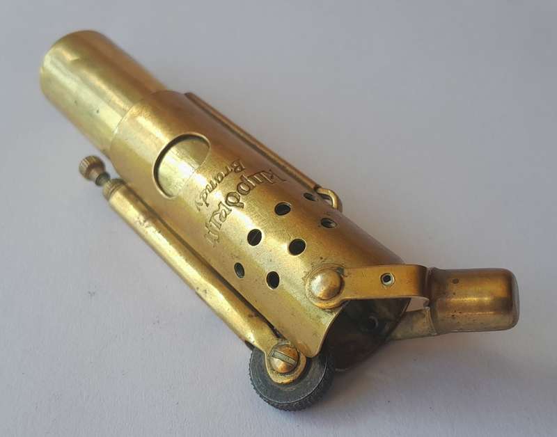 Vintage Klipdrift Brandy Storm Lighter. Solid Brass. Circa 1940`s.