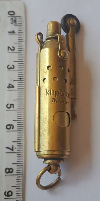 Vintage Klipdrift Brandy Storm Lighter. Solid Brass. Circa 1940`s.