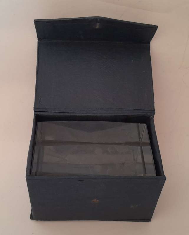 A Three-Dimensional Laser Etched Glass Crystal Paperweight In Original Case.