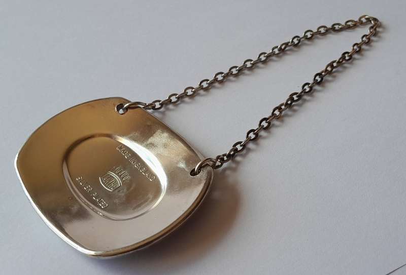 A Vintage Silver Plated `BRANDY` Bottle Decanter Label By `Ianthe, England`.