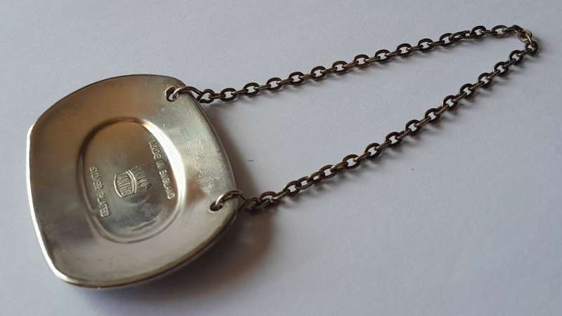 A Vintage Silver Plated `SHERRY` Bottle Decanter Label By `Ianthe, England`.