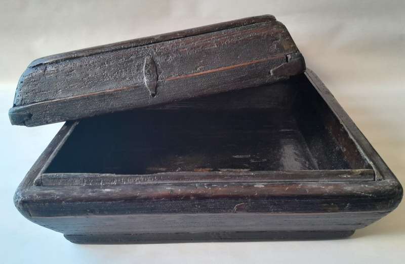 Antique Chinese Wood And Iron Large Rice Box. 36 x 36 cm.
