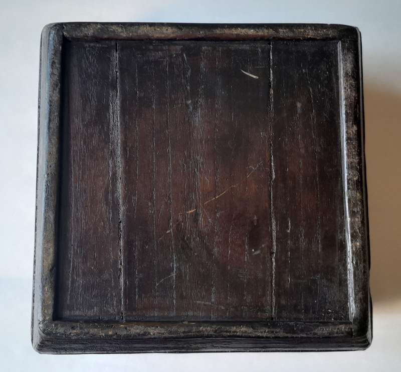 Antique Chinese Wood And Iron Large Rice Box. 36 x 36 cm.