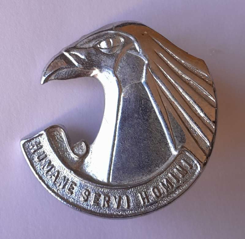 SADF Personnel Services Corps Cap Badge.  Lugs Intact.