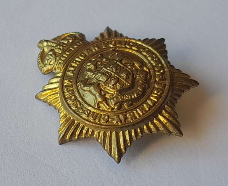 Early South African Police Badge with Crown.  Pin Intact.