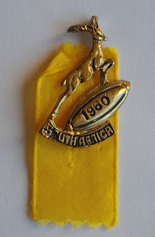 Vintage 1960 South African Rugby Pin Badge
