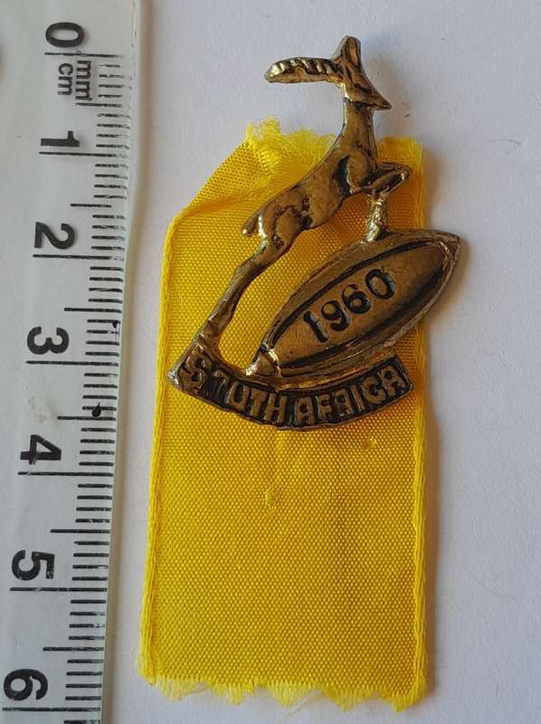 Vintage 1960 South African Rugby Pin Badge