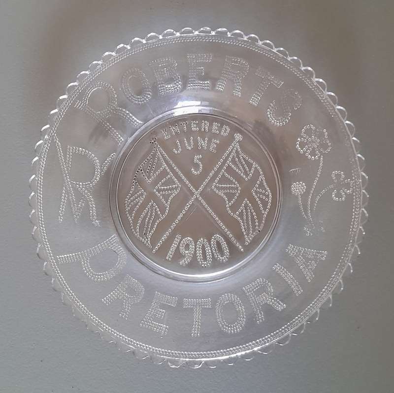 Boer War Commemorative Glass Plate. Roberts Entering Pretoria. 5 June 1900.