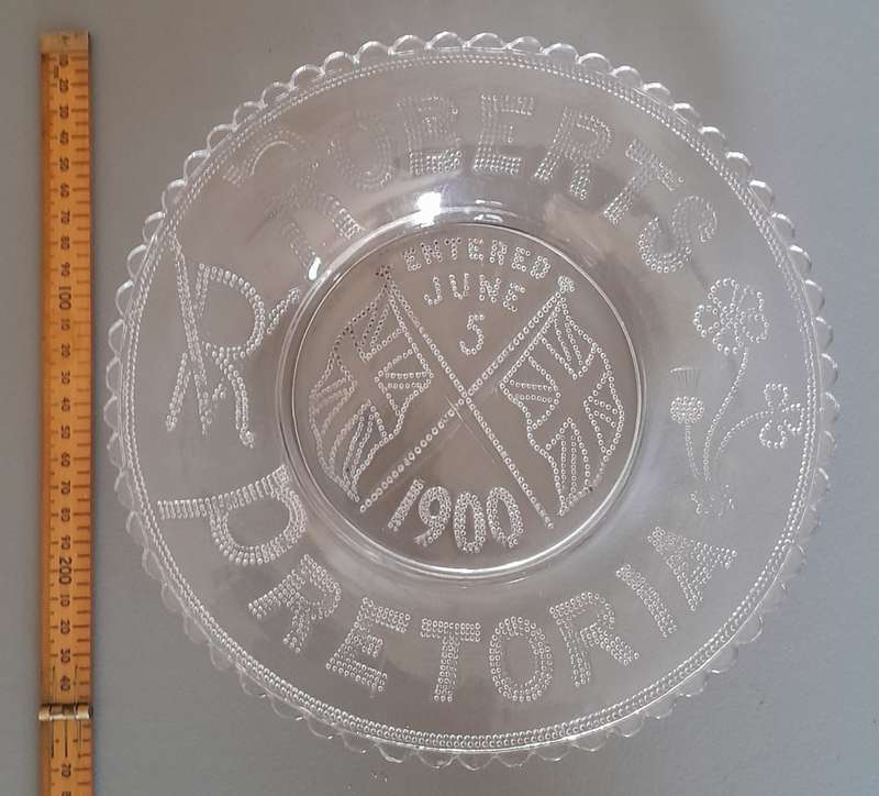 Boer War Commemorative Glass Plate. Roberts Entering Pretoria. 5 June 1900.