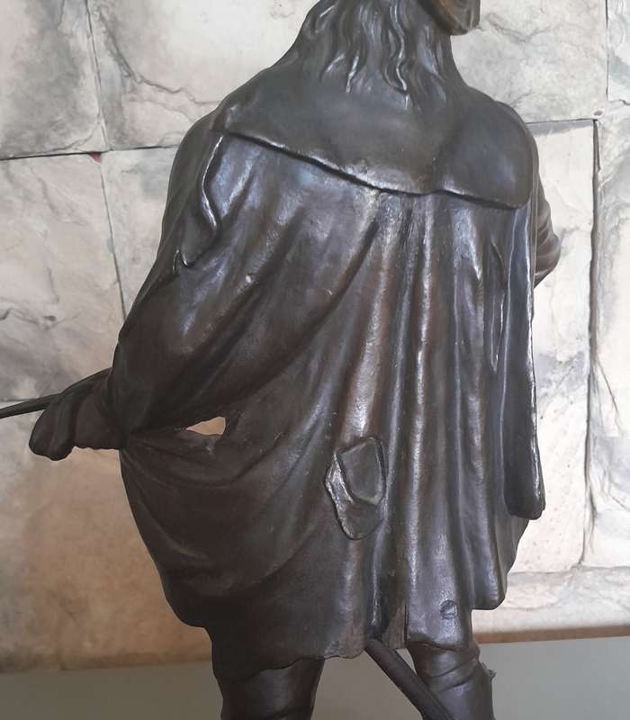 Antique Cold Painted Spelter Sculpture Of A Spanish Conquistador. Signed `A. WAAGEN`.