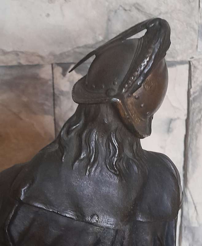 Antique Cold Painted Spelter Sculpture Of A Spanish Conquistador. Signed `A. WAAGEN`.