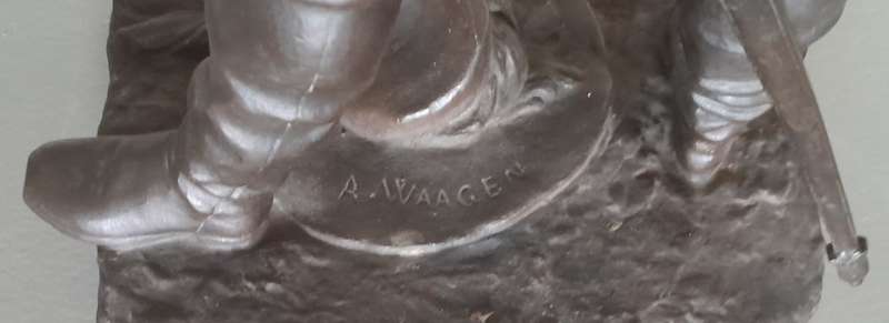 Antique Cold Painted Spelter Sculpture Of A Spanish Conquistador. Signed `A. WAAGEN`.
