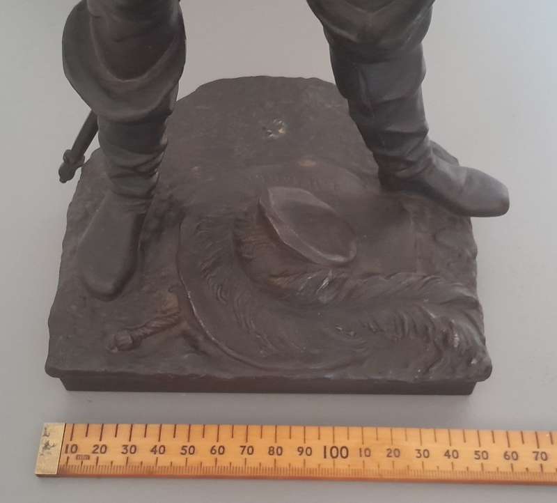 Antique Cold Painted Spelter Sculpture Of A Spanish Conquistador. Signed `A. WAAGEN`.