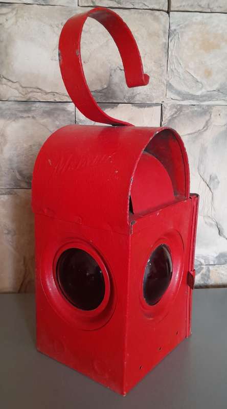 Vintage Metalix 4-sided Railway Paraffin Lamp. Original Container. No Burner.
