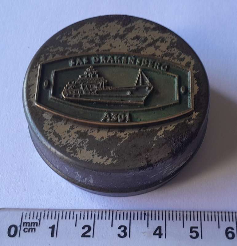 Vintage SA Navy `SAS Drakensberg` Metal Tin.