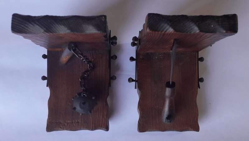 Vintage Medieval Weapons Wood And Metal Bookends..