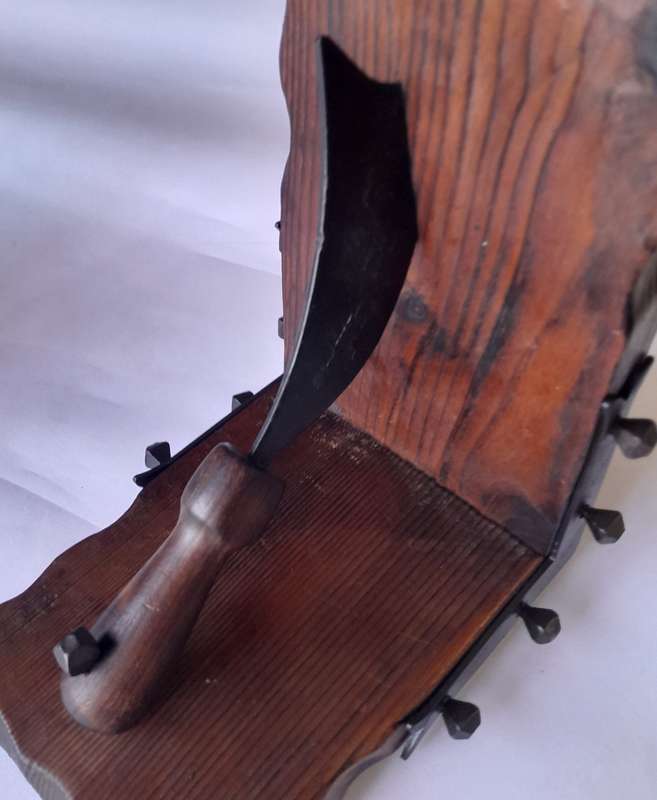 Vintage Medieval Weapons Wood And Metal Bookends..