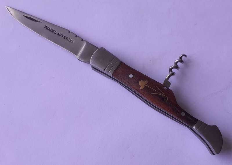 "Reserved" Vintage `Pradel Auvergne` Folding Knife With Inlaid Handle.