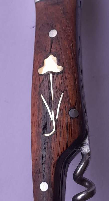 "Reserved" Vintage `Pradel Auvergne` Folding Knife With Inlaid Handle.