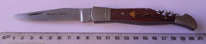 "Reserved" Vintage `Pradel Auvergne` Folding Knife With Inlaid Handle.