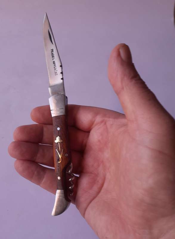"Reserved" Vintage `Pradel Auvergne` Folding Knife With Inlaid Handle.