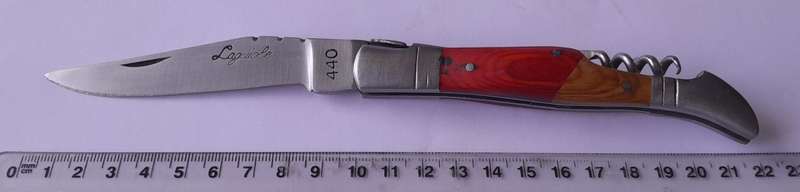 Vintage `Laguiole` Folding Knife With `440` Steel Blade And Two Tone Handle.