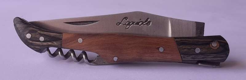 "Reserved" Vintage `Laguiole` Folding Knife With Two Tone Wood Handle.