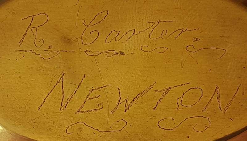 Rare Antique Solid Brass Welsh Miner`s Snuff Box. Inscribed `R. Carter Newton`. Circa 1900.