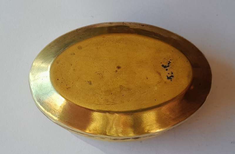 Rare Antique Solid Brass Welsh Miner`s Snuff Box. Inscribed `R. Carter Newton`. Circa 1900.