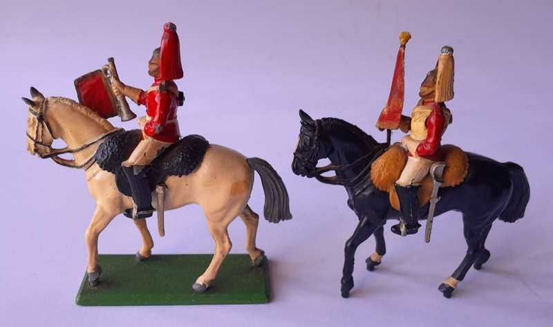 Pair `Britains` Cast Metal Mounted Soldiers. Circa 1988.