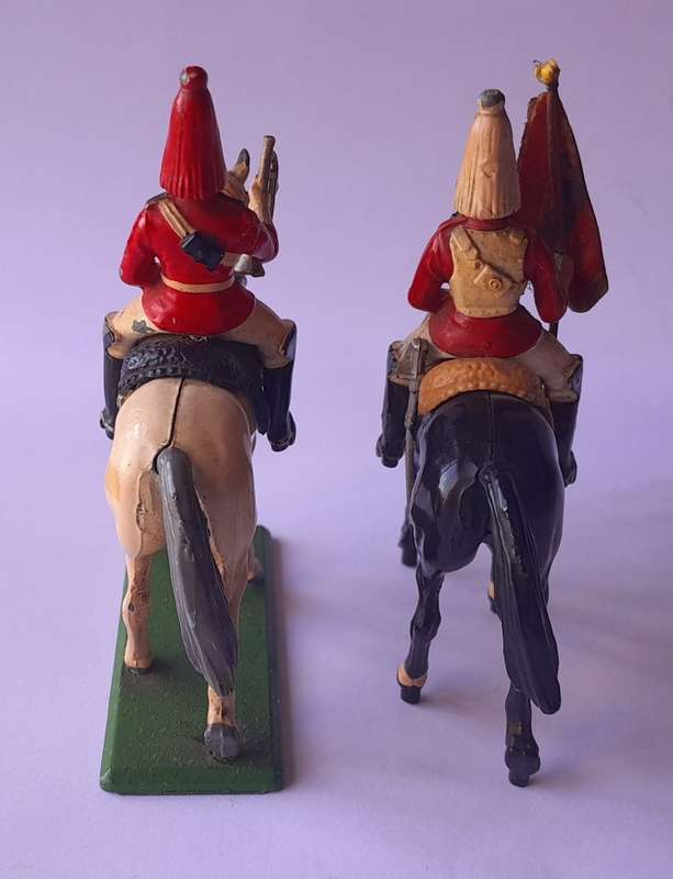 Pair `Britains` Cast Metal Mounted Soldiers. Circa 1988.
