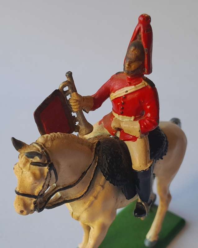 Pair `Britains` Cast Metal Mounted Soldiers. Circa 1988.