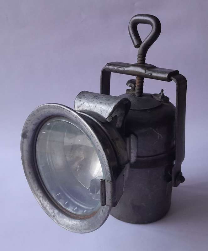 Vintage Carbide Railway Lamp.
