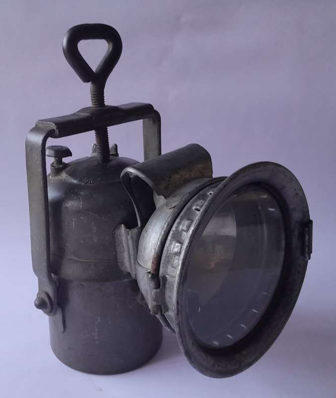 Vintage Carbide Railway Lamp.
