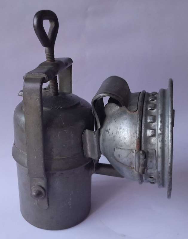 Vintage Carbide Railway Lamp.