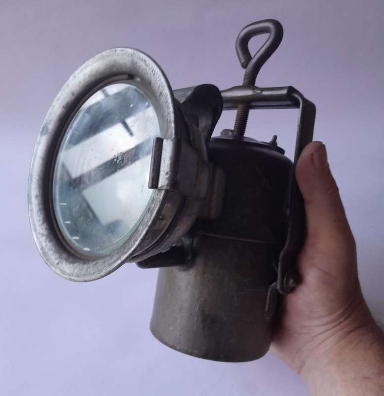 Vintage Carbide Railway Lamp.